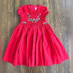 Antoinette Paris Red Dress with Floral Embroidery